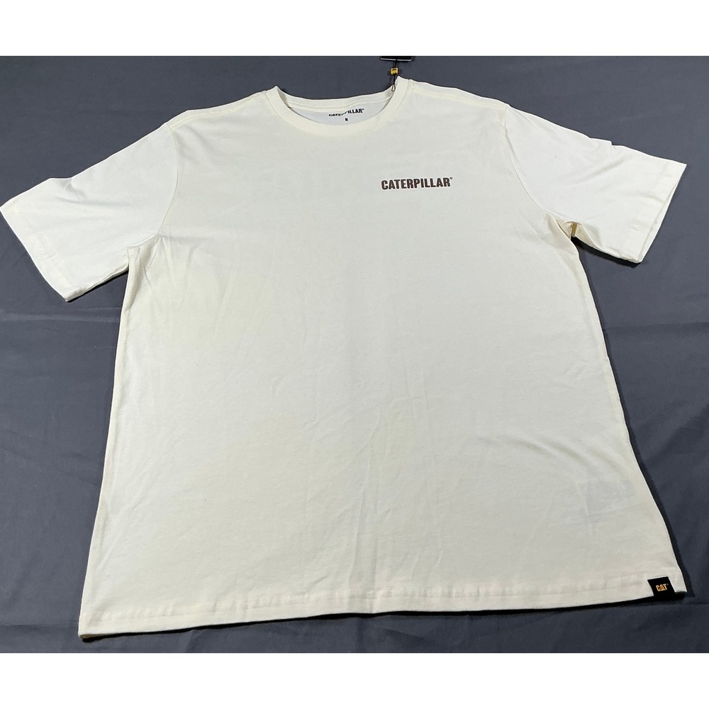 Caterpillar Mens Rooted In Tradition Graphic Tee Vanilla Cream 7010139 Size M